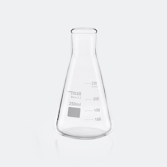 直口三角烧瓶250mL 颈外径&times;瓶外径&times;高度：34&times;85&times;145mm