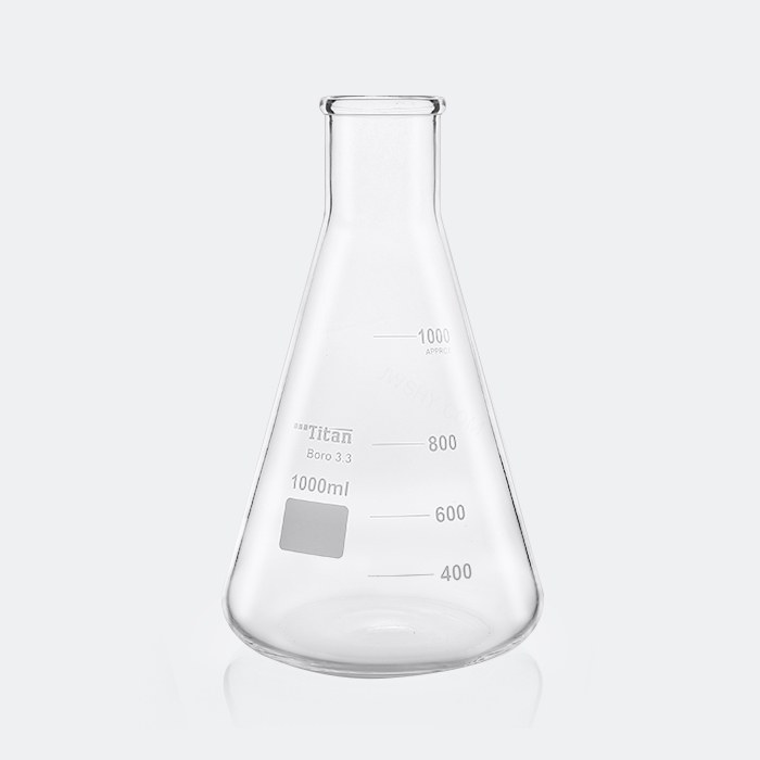 直口三角烧瓶1000mL 颈外径&times;瓶外径&times;高度：42&times;131&times;220mm