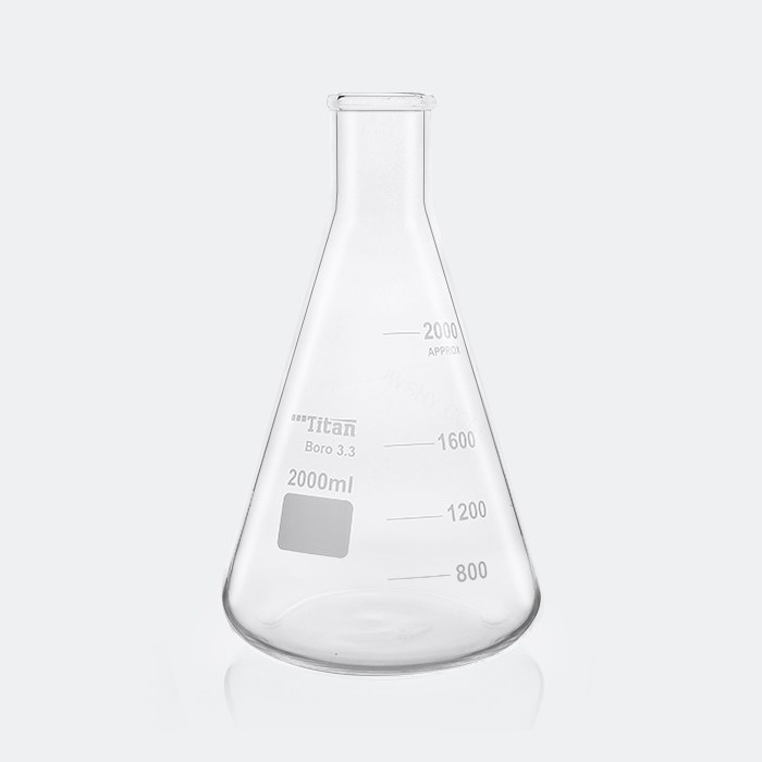 直口三角烧瓶2000mL 颈外径&times;瓶外径&times;高度：50&times;166&times;280mm