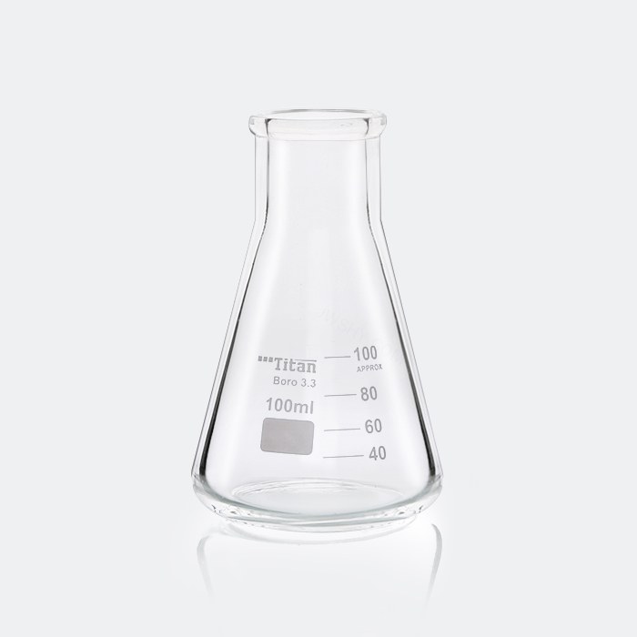 宽颈（大口）三角烧瓶 100mL 颈外径&times;瓶外径&times;高度：34&times;64&times;11…