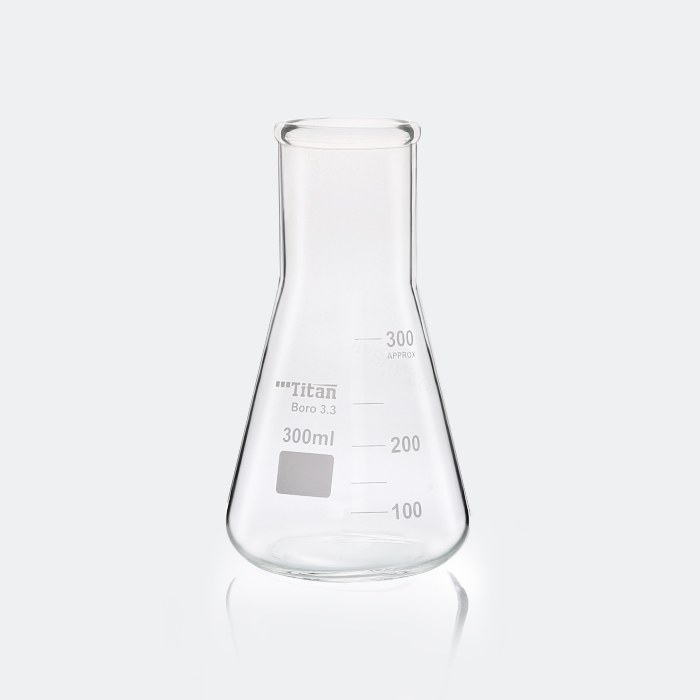 宽颈（大口）三角烧瓶 300mL 颈外径×瓶外径×高度：50×87×156mm - ACESUN艾斯琳