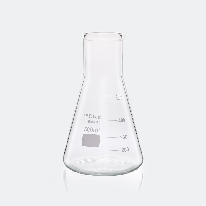 宽颈（大口）三角烧瓶 500mL 颈外径&times;瓶外径&times;高度：50&times;105&times;1…