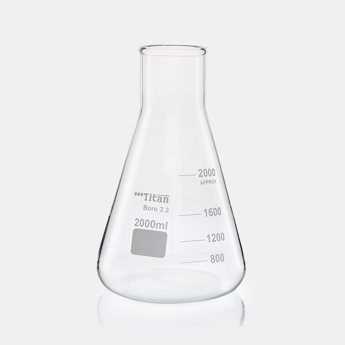 宽颈(大口)三角烧瓶 2000mL 颈外径×瓶外径×高度:72×166×275mm - ACESUN艾斯琳