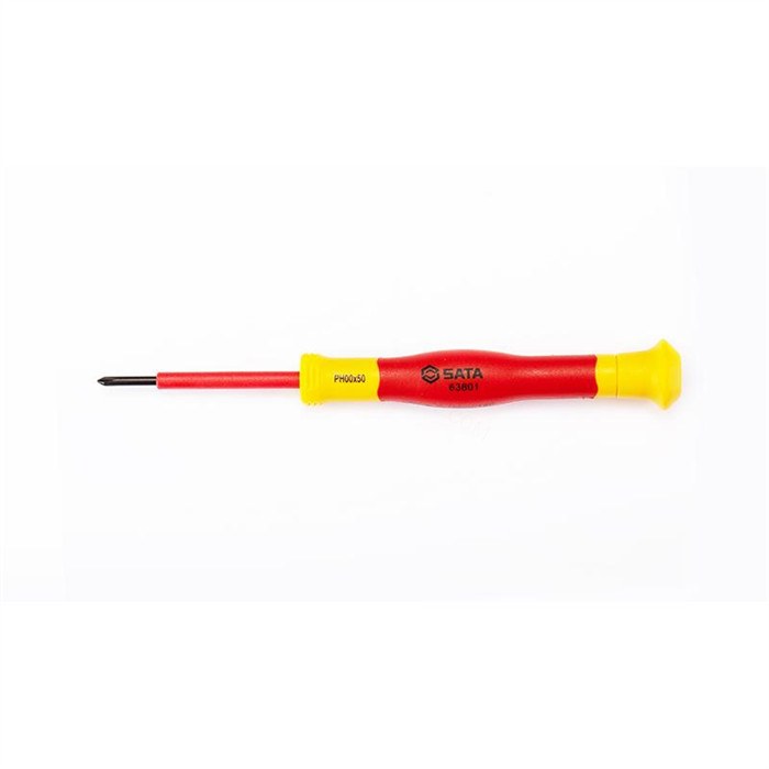 VDE绝缘一字微型螺丝批 S2刀杆1.5×0.23×50mm 长145mm - Sata/世达