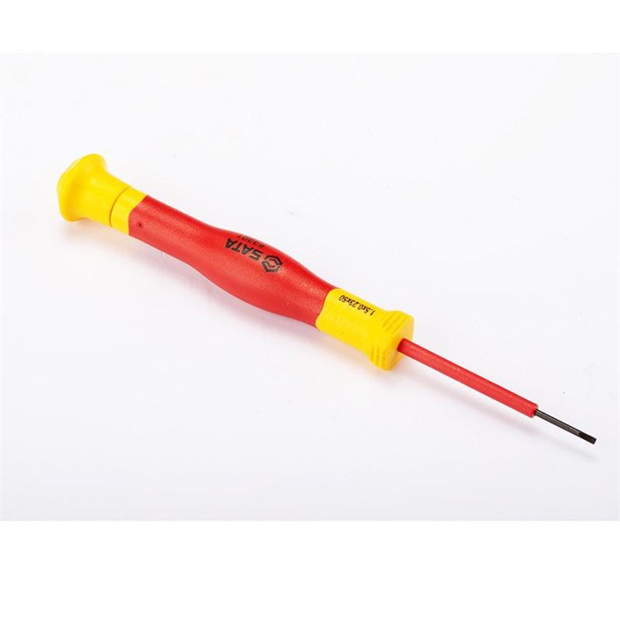 VDE绝缘一字微型螺丝批 S2刀杆2.5×0.4×50mm 长145mm - Sata/世达