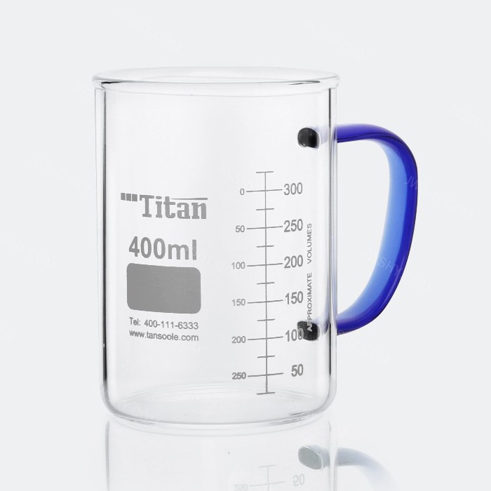 蓝柄创意量杯 400mL 高硼硅