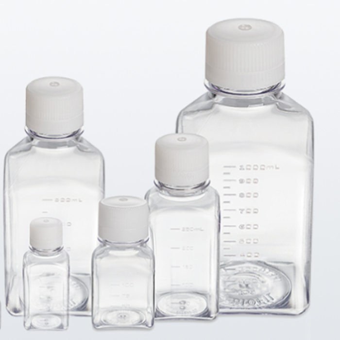 培养基方瓶 2000ml 培养液方形瓶 PETG 本色盖 灭菌