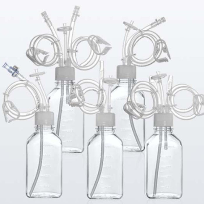 培养基方瓶密闭转移系统 500ml 新款 PETG 本色二通转移盖 1/4"*3/8"软管60cm 封口 配独立包装盖 灭菌.单个独立双层包装(抽真空) - JET/洁特