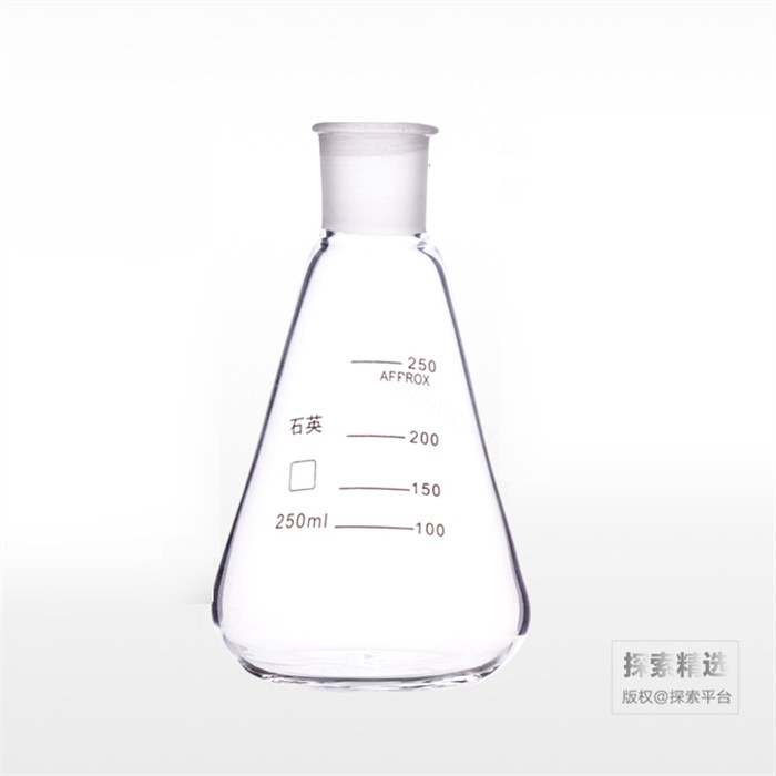 标准口磨口石英三角烧瓶 250ml 24# - 玖梧精选