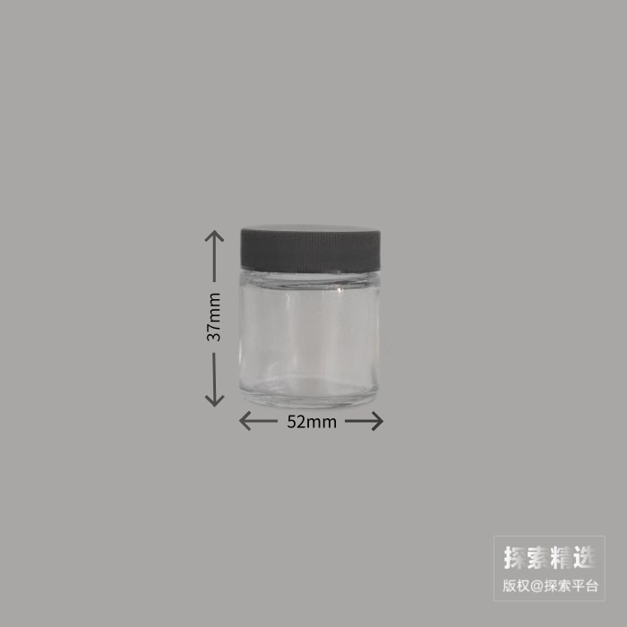 VOC透明广口土壤采样瓶 玻璃材质 30mL 含黑色PP盖、四氟垫片