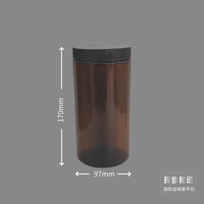 VOC棕色广口土壤采样瓶 玻璃材质 1000mL 含黑色PP盖、四氟垫片