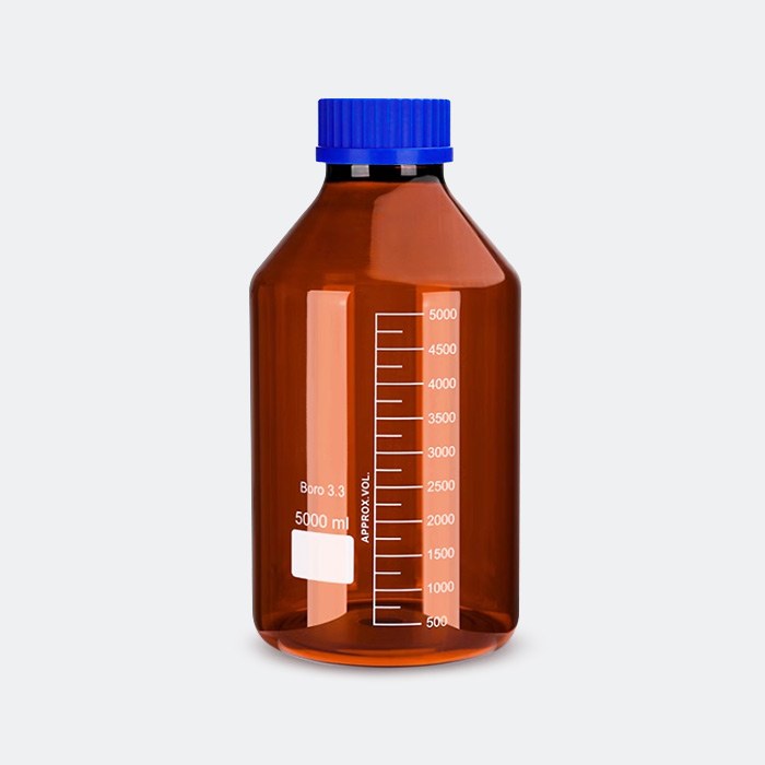 棕色宽口蓝盖试剂瓶 GL80 高硼硅 5L 底径&times;全高（mm）：180&times;330