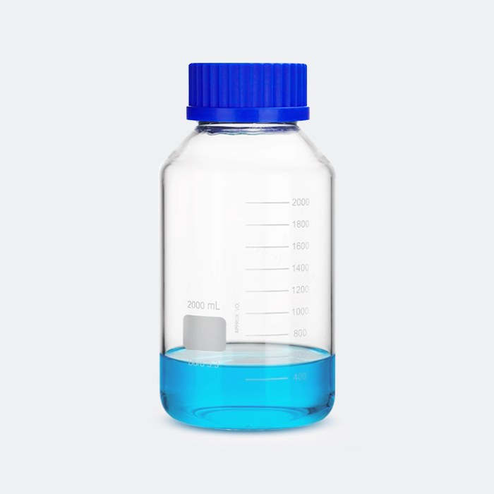 透明宽口蓝盖试剂瓶 GL80 高硼硅 2L 底径×全高(mm):136×252 - ACESUN艾斯琳