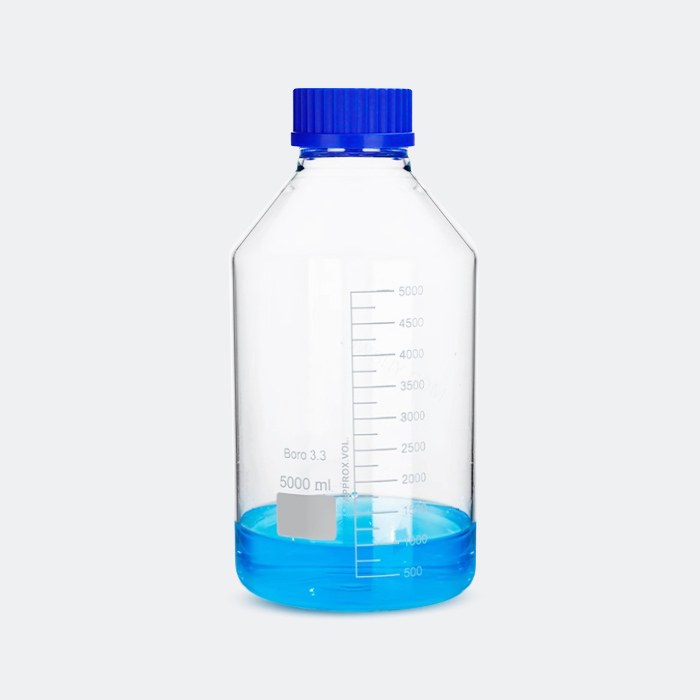透明宽口蓝盖试剂瓶 GL80 高硼硅 5L 底径×全高(mm):180×330 - ACESUN艾斯琳