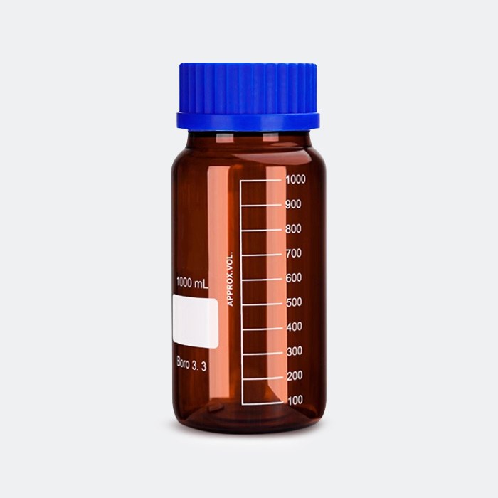 棕色宽口蓝盖试剂瓶 GL80 高硼硅 1000mL 底径×全高(mm):100×222 - ACESUN艾斯琳
