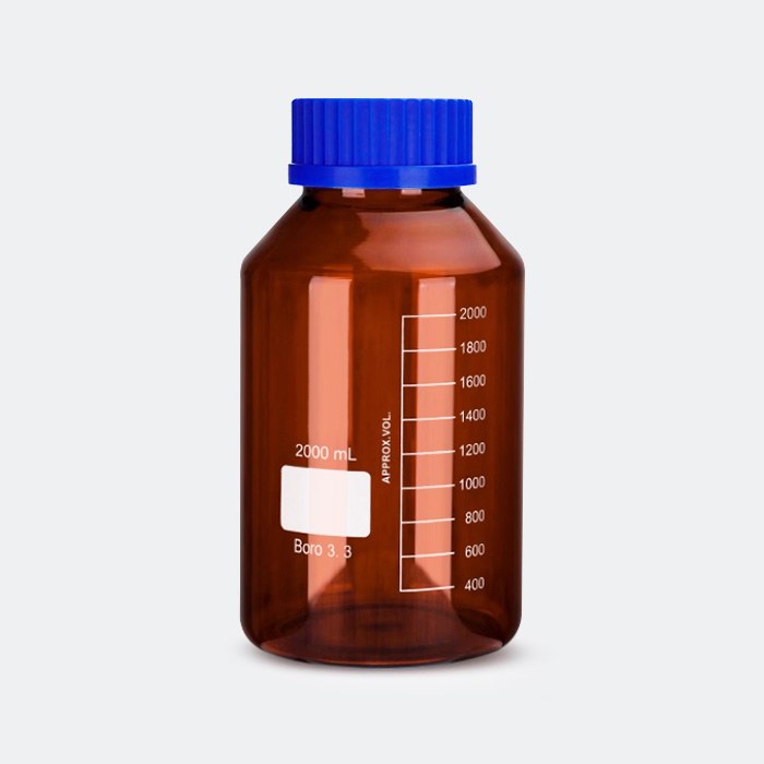 棕色宽口蓝盖试剂瓶 GL80 高硼硅 2L 底径×全高(mm):136×252 - ACESUN艾斯琳