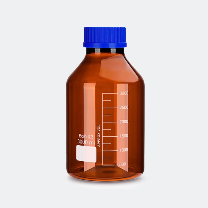 棕色宽口蓝盖试剂瓶 GL80 高硼硅 3L 底径×全高(mm):160×310 - ACESUN艾斯琳