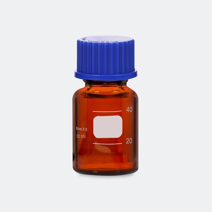 棕色蓝盖试剂瓶 GL32 高硼硅 50mL 底径&times;全高（mm）：46&times;91