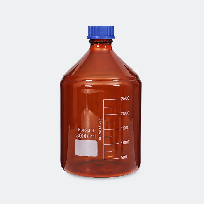 棕色蓝盖试剂瓶 GL45 高硼硅 3L 底径&times;全高（mm）：160&times;280