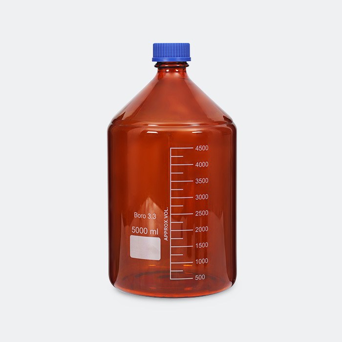 棕色蓝盖试剂瓶 GL45 高硼硅 5L 底径&times;全高（mm）：180&times;350