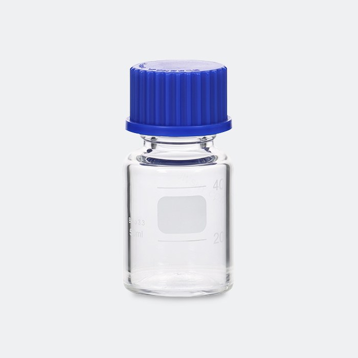 透明蓝盖试剂瓶 GL32 高硼硅 50mL 底径×全高(mm):46×91 - ACESUN艾斯琳