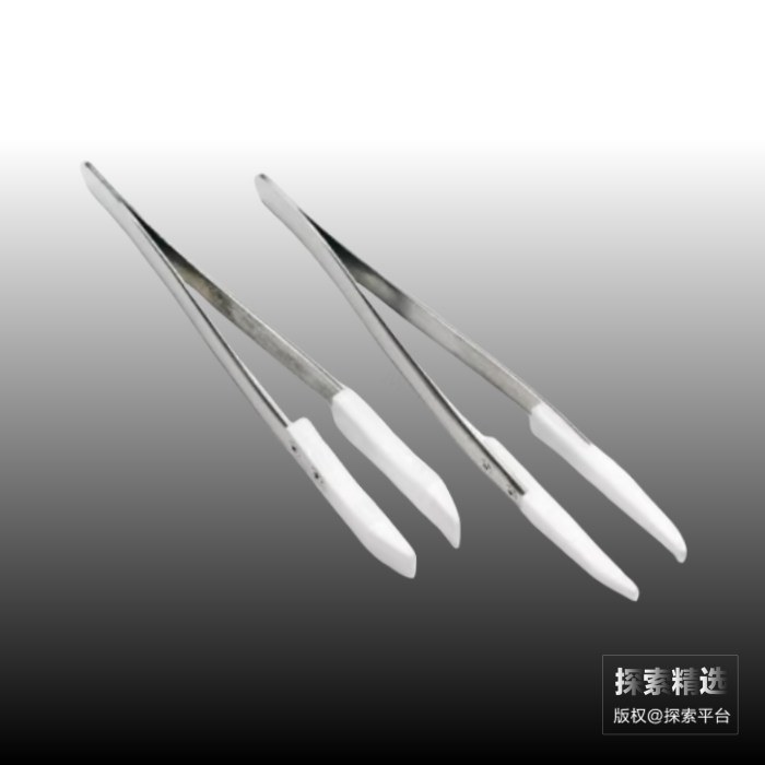 聚四氟乙烯平头镊子（不锈钢柄） 长130mm