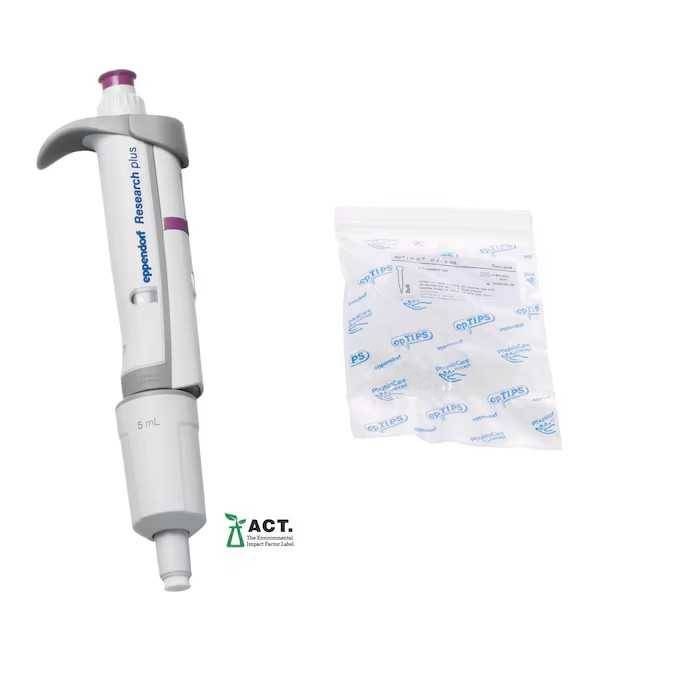 Research plus 单道可调量程移液器 0.5-5ml 紫色 含吸头，外盒瑕疵，产品完好