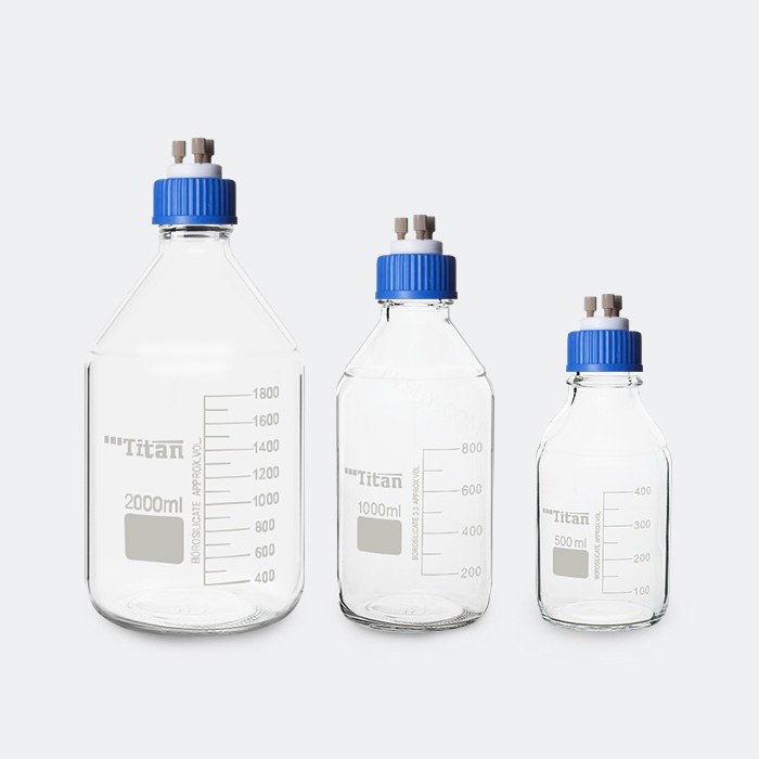 流动相试剂瓶GL45 高硼硅 2000ml 含三孔PP盖(配PEEK接头)接管外径1/16