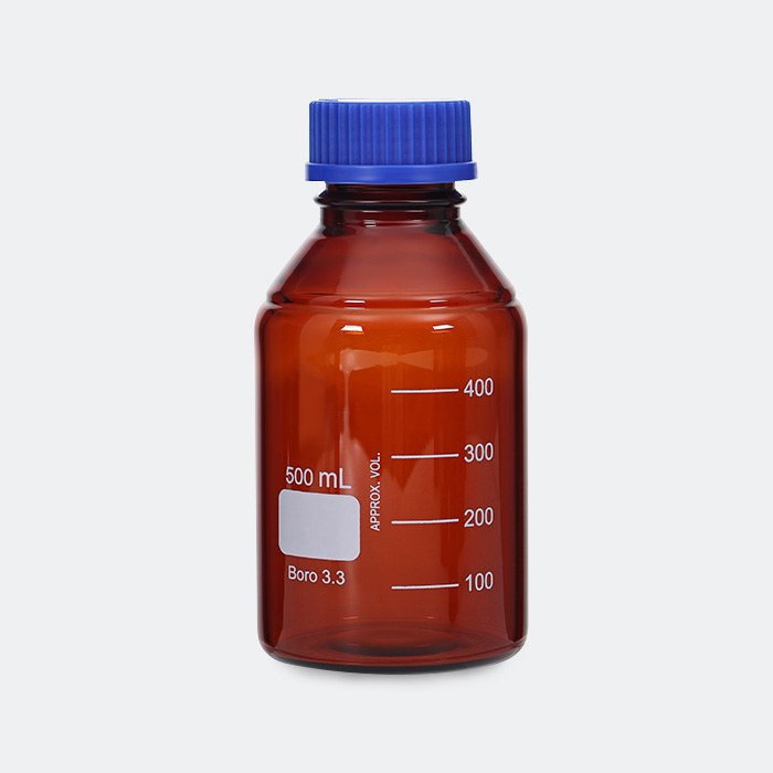 棕色蓝盖试剂瓶 GL45 高硼硅 500mL 底径&times;全高（mm）：85&times;181