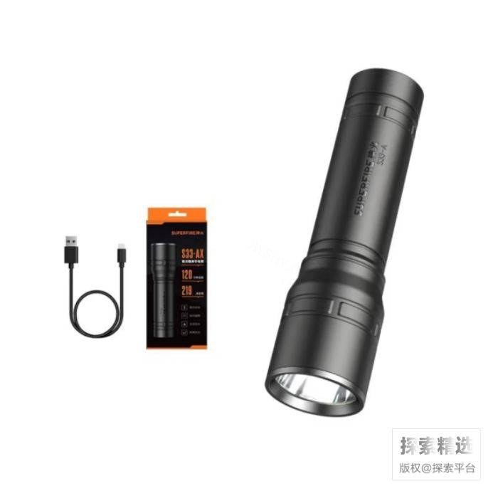 神火手电筒 黑色 2.5W 含USB充电线