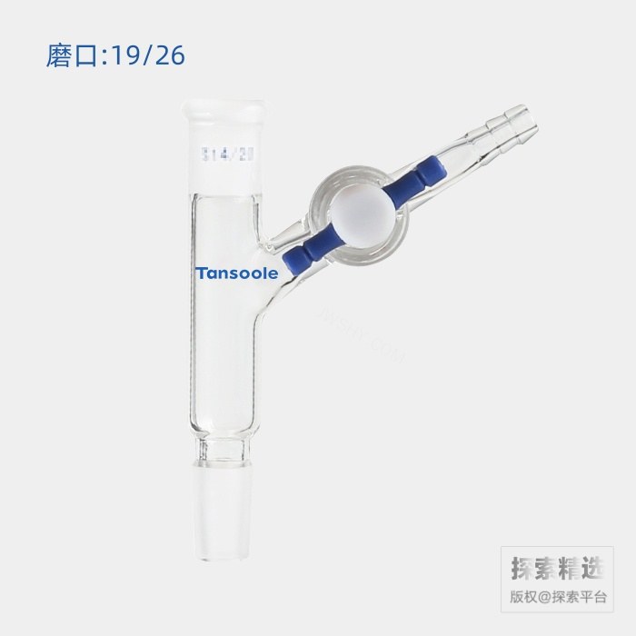接头 45&deg;方向 具四氟节门磨口:19/26 2mm节门孔径