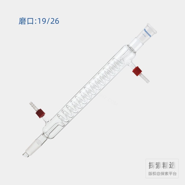 格氏蛇型冷凝器 磨口:19/26 有效长度:300mm 可拆式小咀外径:8mm