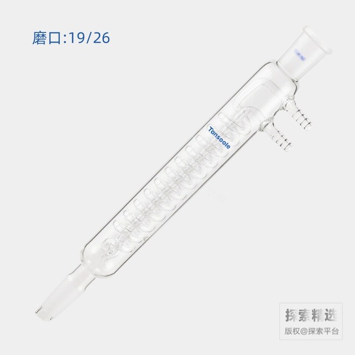 高容量回流冷凝器 磨口:19/26 冷凝部分长度:200mm 小咀外径:10mm - ACESUN艾斯琳/玖梧精选