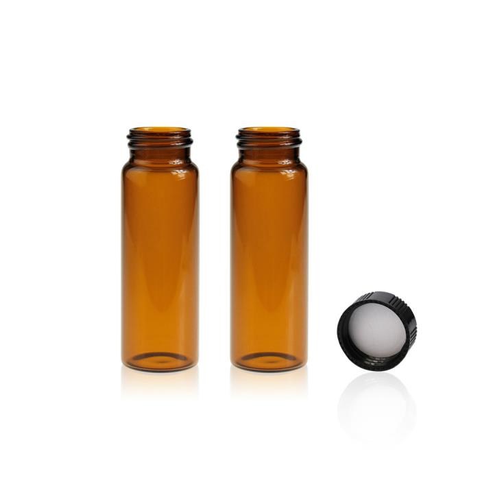 30ml 棕色样品瓶套装，24-400螺口 黑色PP盖＋PE垫 外径&times;高度:27.5&times;84mm