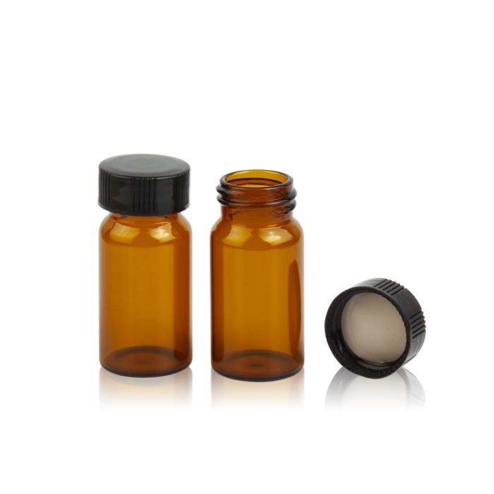 20ml 棕色样品瓶套装，24-400螺口 黑色PP盖＋PE垫 外径&times;高度：27.5&times;57mm