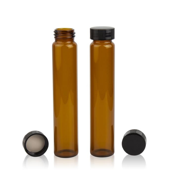 60ml 棕色样品瓶套装，24-400螺口 黑色PP盖＋PE垫 外径&times;高度：27.5&times;140mm