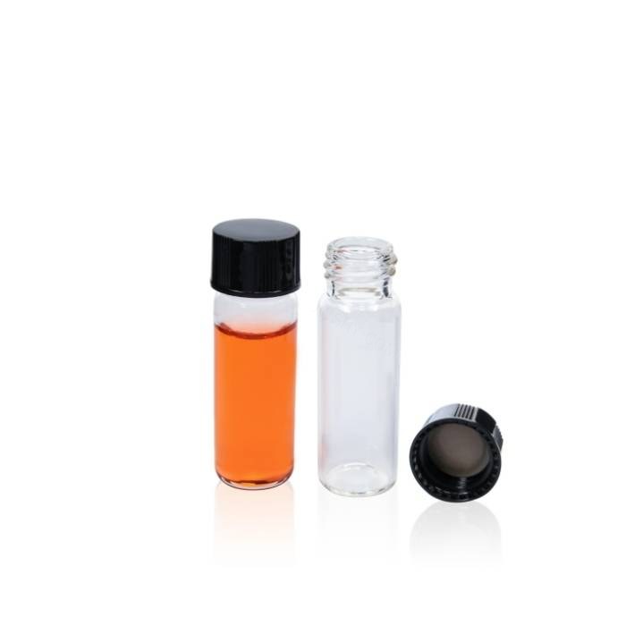 4mL预拧盖透明螺口进样瓶套装 13-425螺口实心盖 配套红色PTFE/白色硅胶垫，厚度1.0mm
