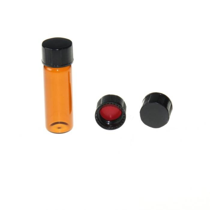 4mL预拧盖棕色螺口进样瓶套装 13-425螺口实心盖 配套红色PTFE/白色硅胶垫，厚度1.0mm