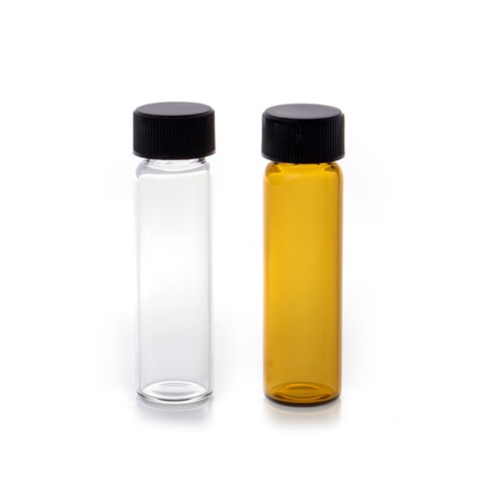 10mL 透明样品瓶套装，15-425螺口 黑色PP盖＋PE垫 外径&times;高度：22.5&times;52mm