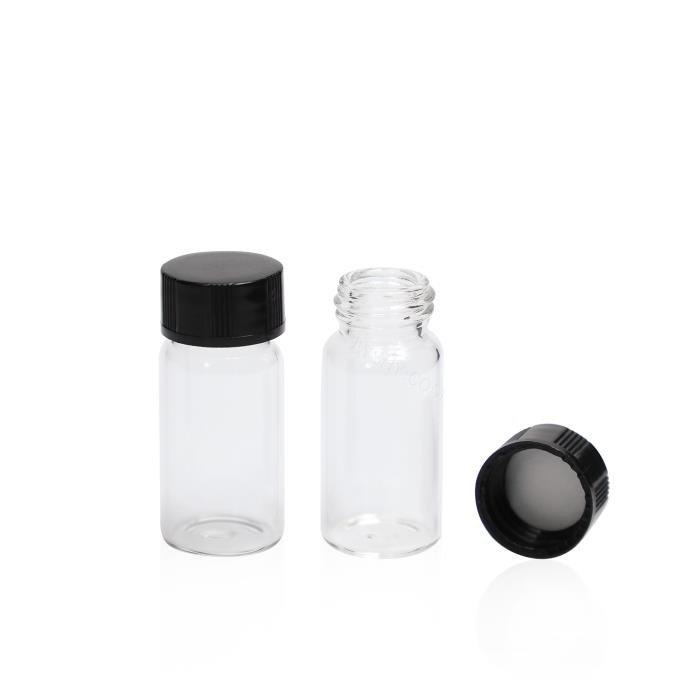 5ml 透明样品瓶套装，15-425黑色PP盖+PE垫 外径&times;高度： 18&times;40mm