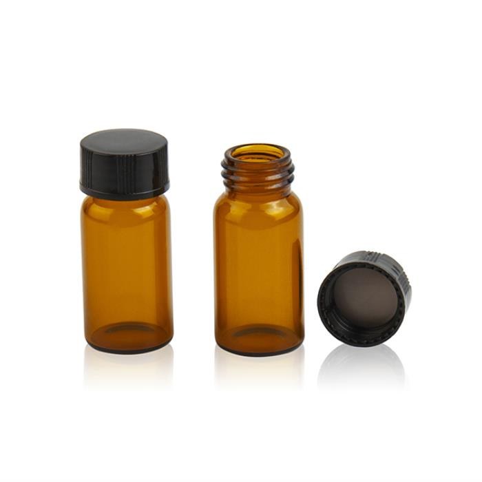 5ml 棕色样品瓶套，15-425黑色PP盖+PE垫 外径&times;高度： 18&times;40mm