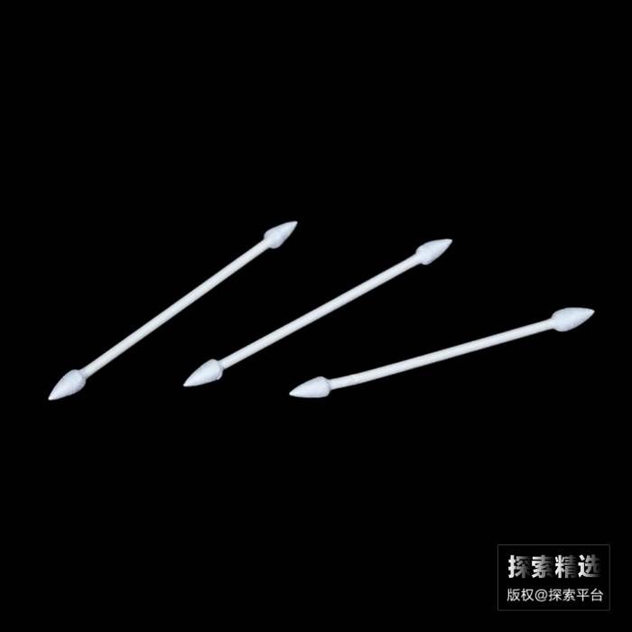 双头清洁棉签 8cm白色纸杆 大尖头