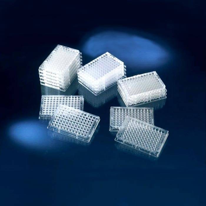 CCP微孔板，聚苯乙烯，尺寸128&times;86mm，灭菌，有盖
