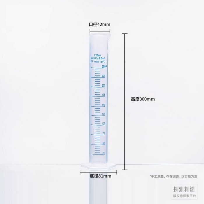 蓝线塑料量筒 250ml