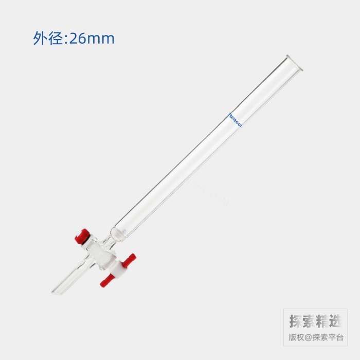 具砂板四氟节门层析柱 G2砂板 外径:26mm 有效长度:254mm 节门孔径:2mm - ACESUN艾斯琳/玖梧精选