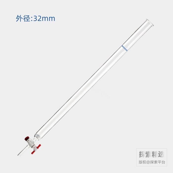 具砂板四氟节门层析柱 G2砂板 外径:32mm 有效长度:457mm 节门孔径:2mm - ACESUN艾斯琳/玖梧精选