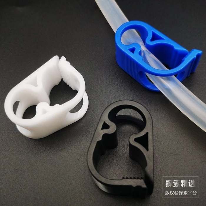 罗伯特夹(软管夹) POM材质 适用管外径6-12mm 六道卡槽 混色（白10+黑5+蓝5）