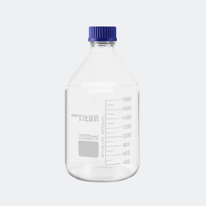 透明蓝盖试剂瓶 GL45 高硼硅 2L 底径×瓶高（mm）：136×265 - ACESUN艾斯琳