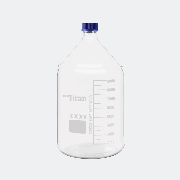透明蓝盖试剂瓶 GL45 高硼硅 10L 底径&times;瓶高（mm）：228&times;425