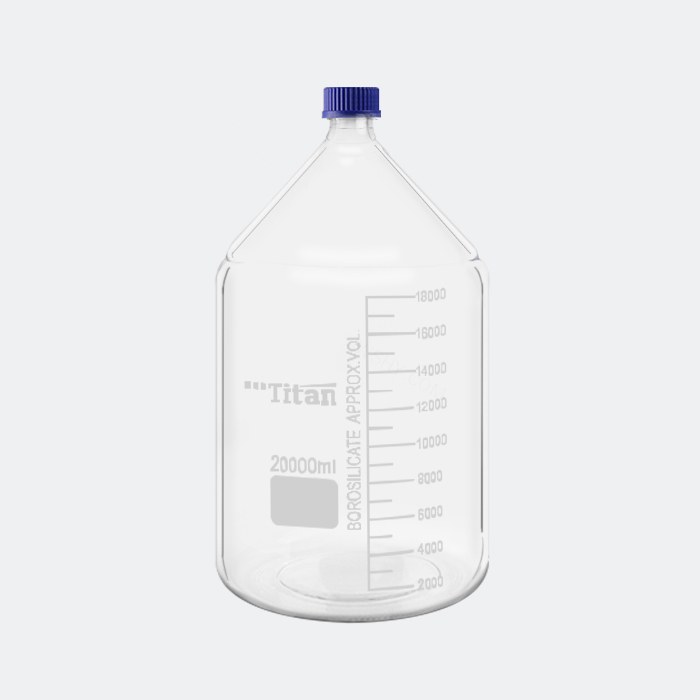 透明蓝盖试剂瓶 GL45 高硼硅 20L 高硼硅 底径&times;瓶高（mm）：291&times;525